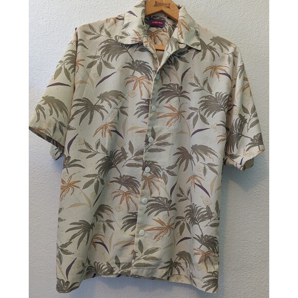Bog River Men's Hawaiian Shirt Size M Medium Palm Trees Button Up (600m) - Picture 1 of 3